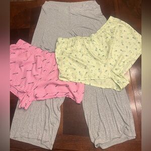 Lot of 3 Victorias Secret Pink Sleep Wear Intimates 2 Shorts 1 Pant Size XXL PJs